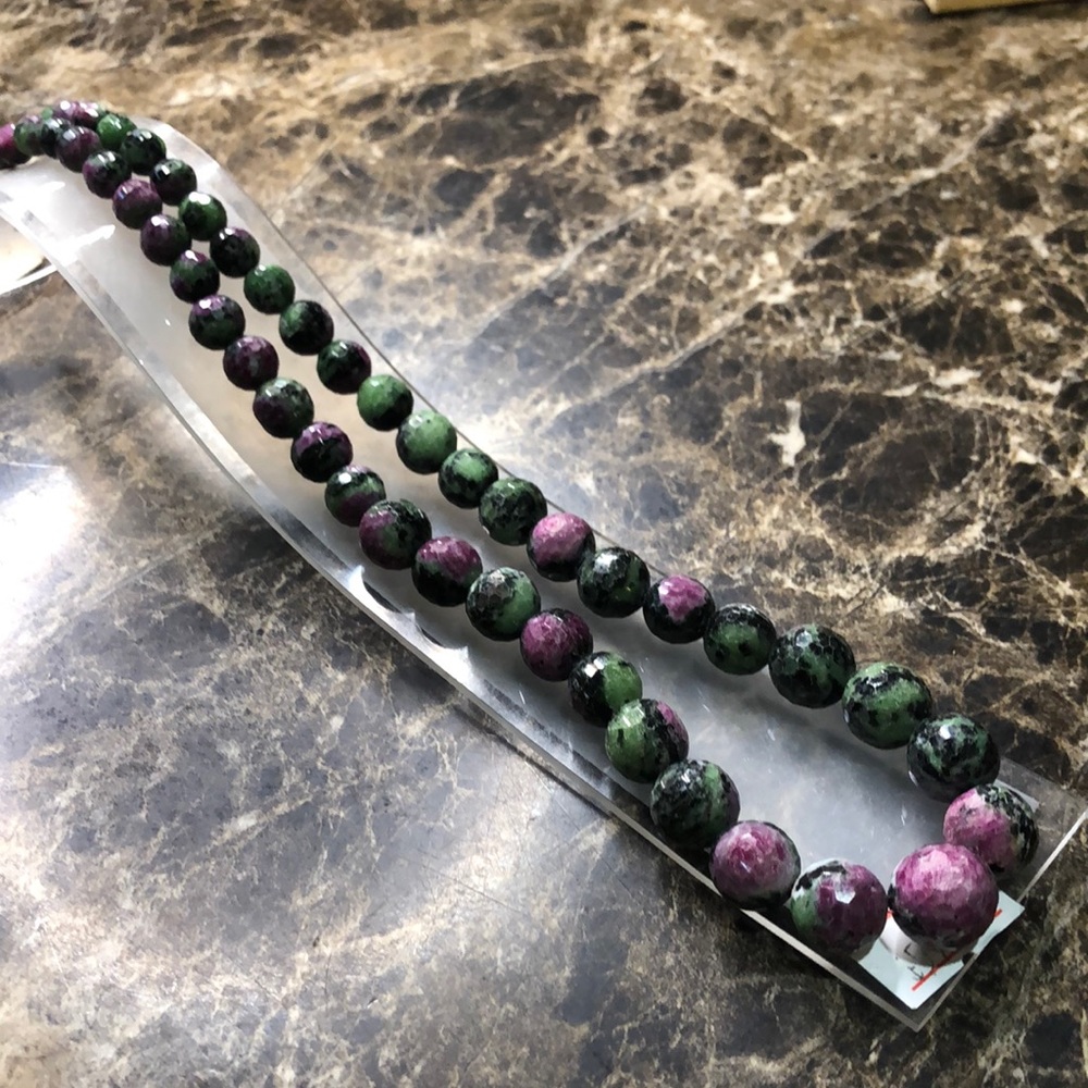 Certified Ruby Necklace Purple with Green